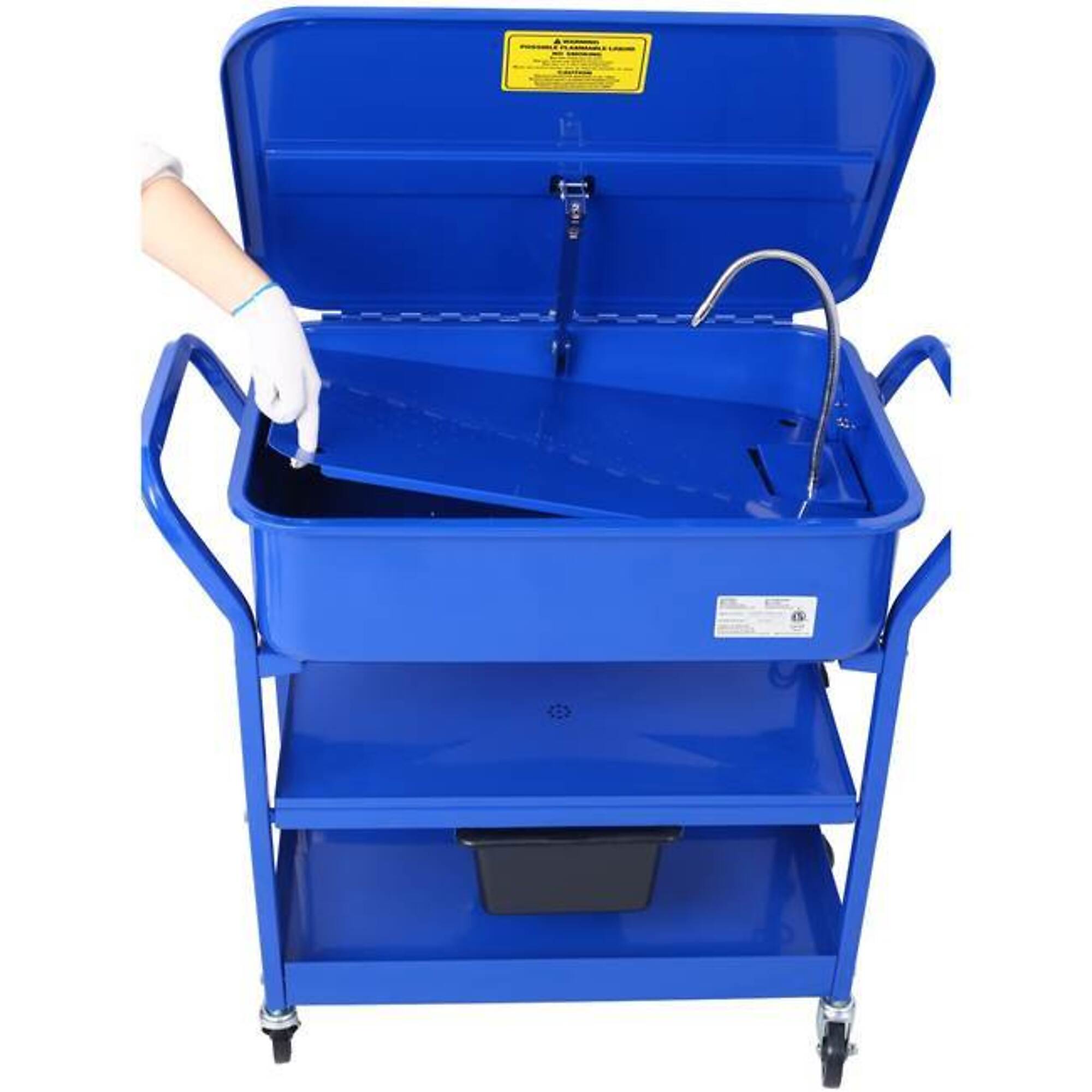 Portable Parts Washer with Drain Tray, 20-Gallon capacity, 325 GPH pump power, BAC-W465P149908